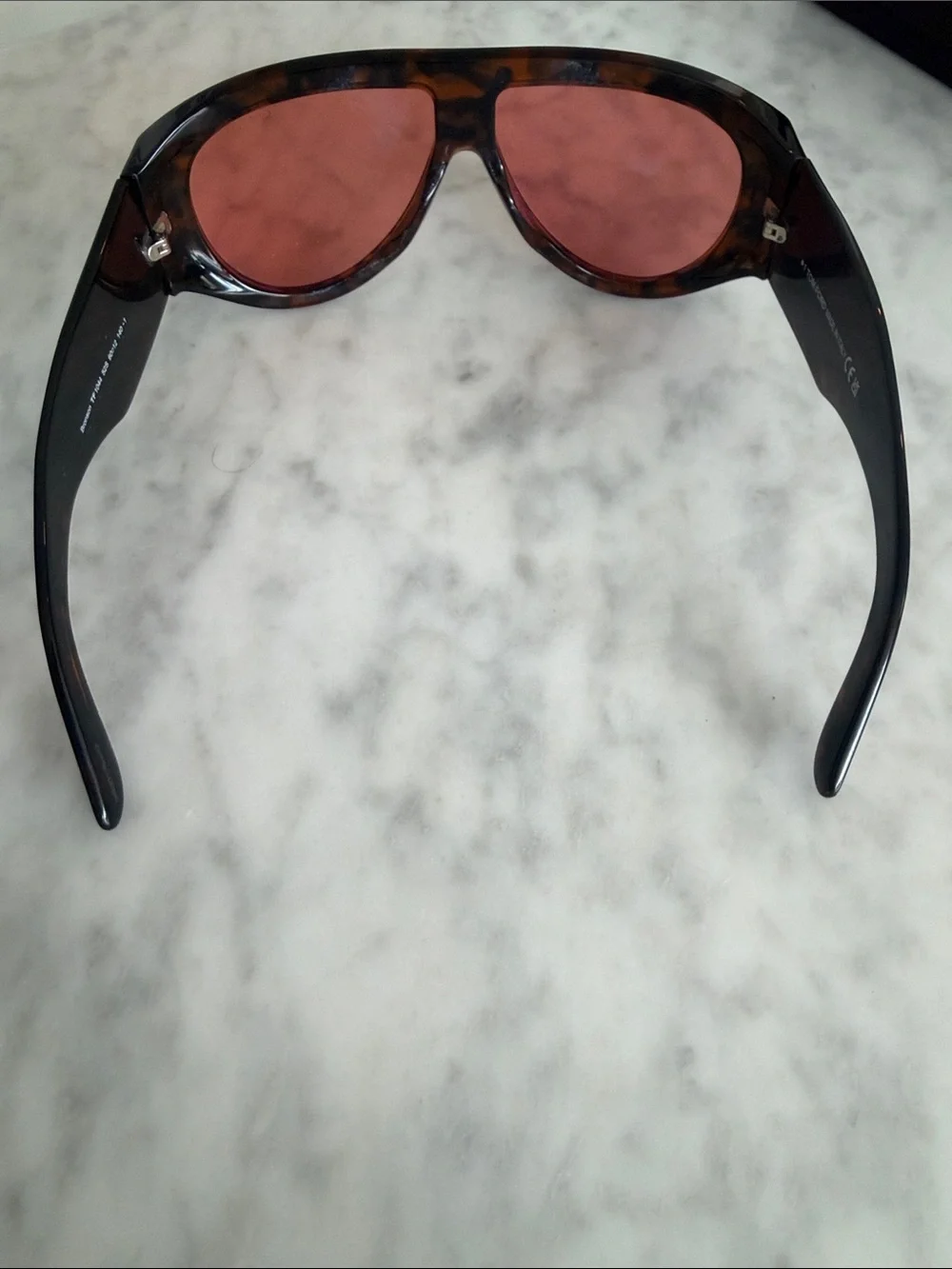 Tom Ford Bronson Tortoiseshell Sunglasses with Rose Lenses and Gold Accents